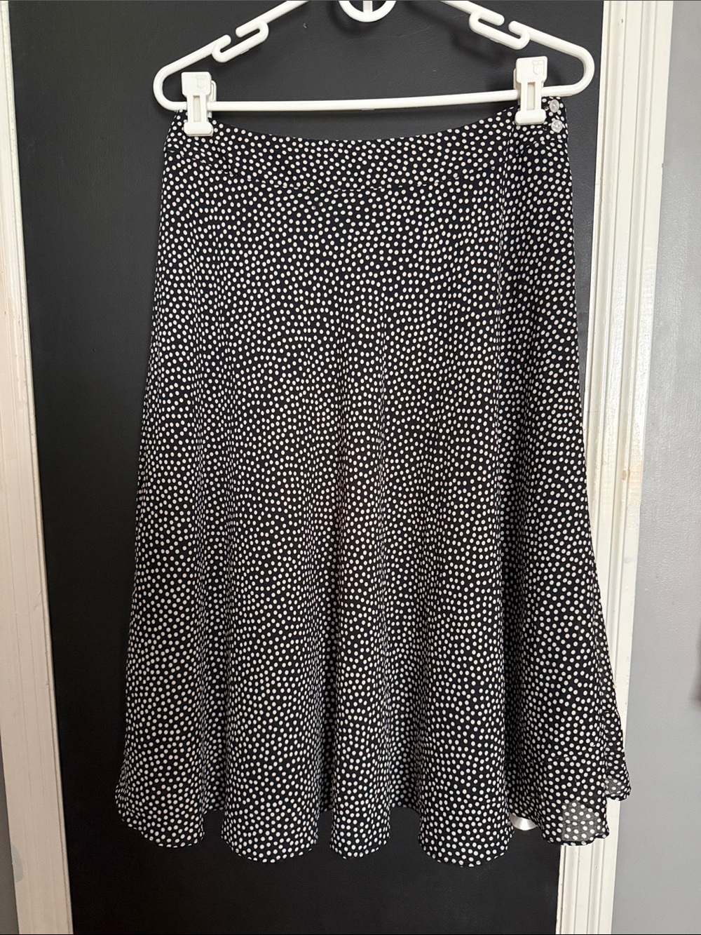 Jones New York Collection Polka Dot Side Zip Lined Midi Skirt Size: 8